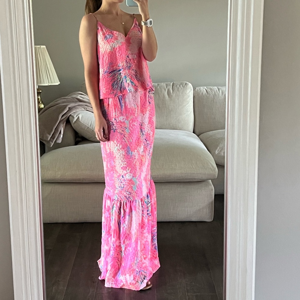 Lilly Pulitzer Georgetta Maxi Skirt and Matching Top Never Been Betta